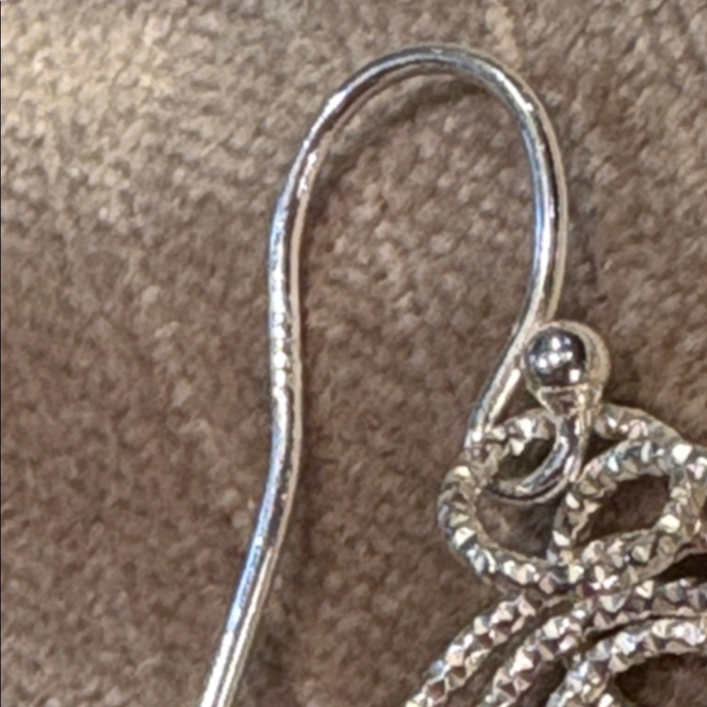 Sterling Silver 925 Chic Silver Triple Hoop & Ball Earrings NWOTS - Picture 3 of 6